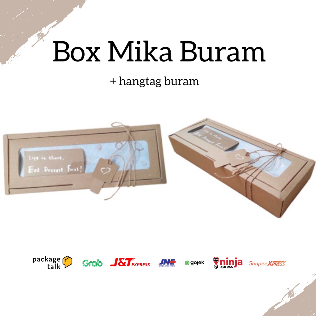 

kotak penyimpanan/kraft box/box hampers/box packaging/dus kemasan/kotak kue include hangtag/kardus hampers box/kardus makanan/box mika buram tambah hangtag random/box kue/cake box