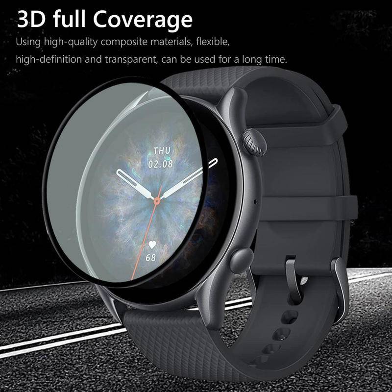 Pelindung Layar Tempered Glass 3d Curved Untuk Smartwatch Huami Amazfit GTR 3 Pro