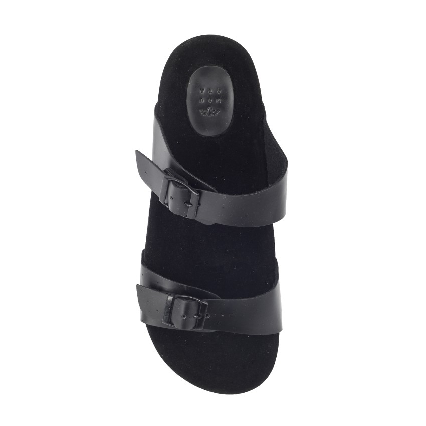 Abel Full BLack  | Sendal Kulit Simpel Original Pria/Cowok/Men Sandal Footwear Ori | FORIND x Navara