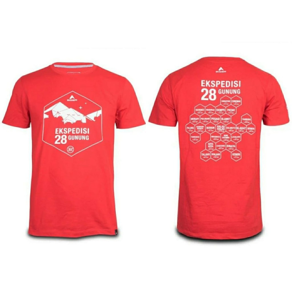 Kaos Eiger 28 Gunung Original Merah Shopee Indonesia