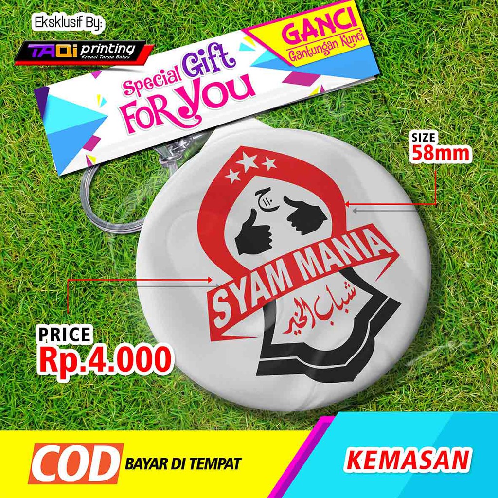 Gantungan Kunci Dakwah Syam Mania Size 58mm