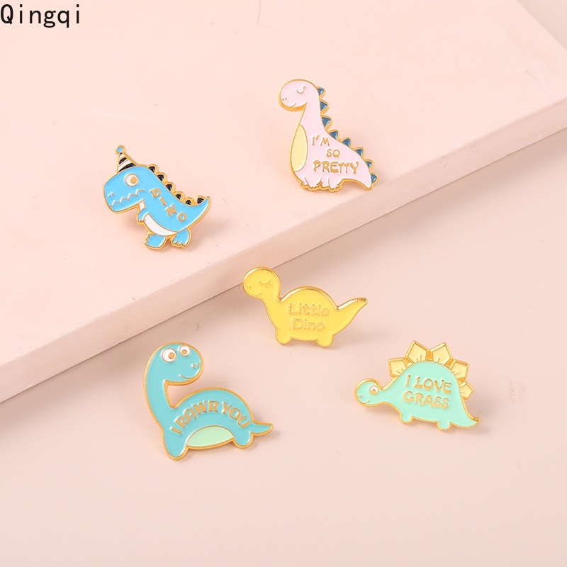 Bros Pin Enamel Desain Kartun Dinosaurus Dialog Untuk Anak