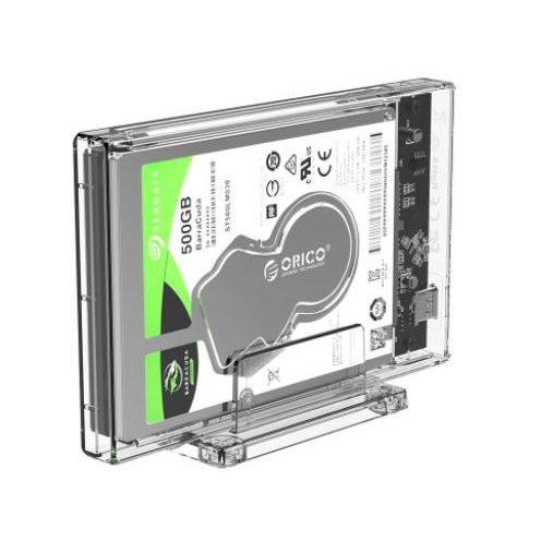 Hdd Ssd enclosure Orico 2.5 sata Type-c 10Gbps transparent 2159c3-g2 - Casing harddisk external transparan 2159-c3