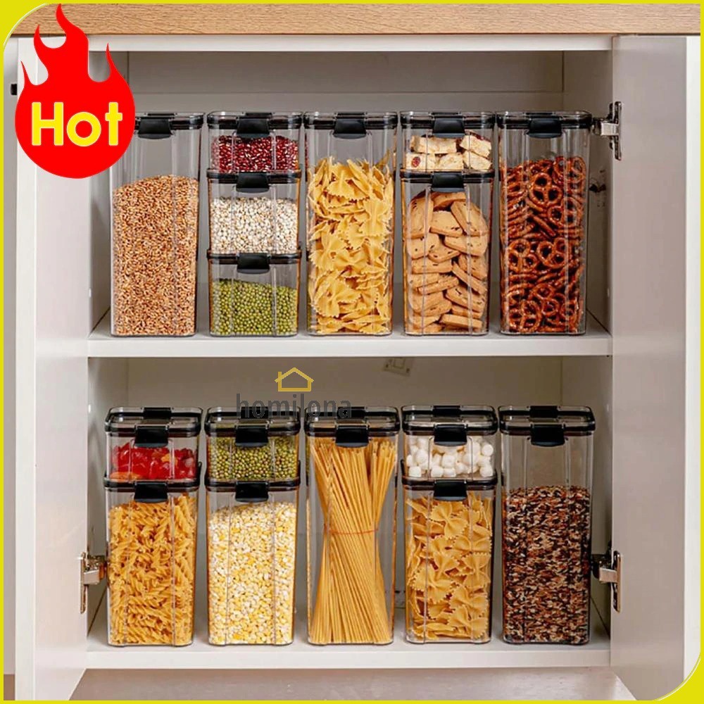 Toples Wadah Penyimpanan Makanan Food Storage Container 460ML atau 700ML - TaffHOME YF0086 - Transparent