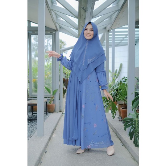 GAMIS AUREL WIDURI SET SYARI ORI BY BERMERKS SYARI/ BUSUI FRIENDLY/ CERUTY FULL/ KHIMAR 2 LAYER
