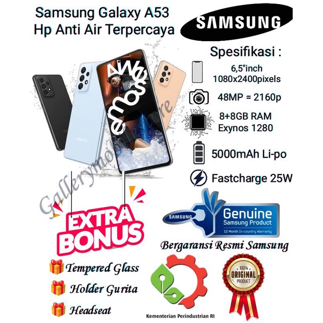 Samsung Galaxy A53 5G 8/128 8/256 8GB 128GB 256GB RAM 8 ROM 128 256 GB HP Smartphone Android Samsung A 53