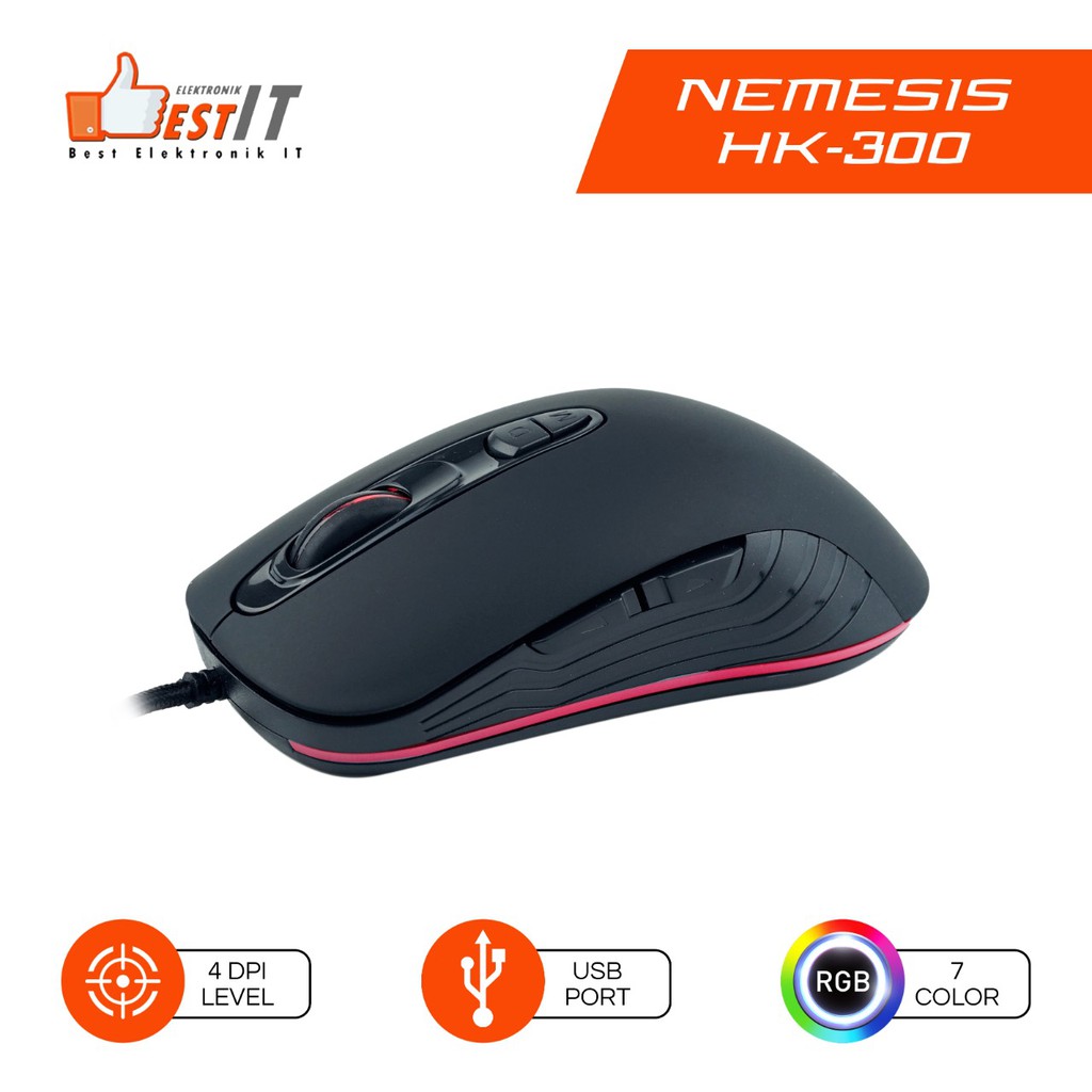 Mouse PC Komputer Laptop Gaming NYK HK-300 Darkmoon Mouse Gaming RGB