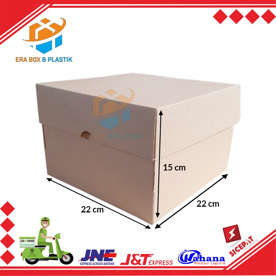Kardus Kue 22x22x15 cm | Dus Makanan | Dus Bolu / Kue Lapis
