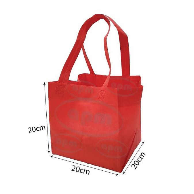 

✨ BISA COD ✨ Best seller Tas Spunbond Kotak Ukuran 20cm x 20cm x 20cm - Cream Tbk