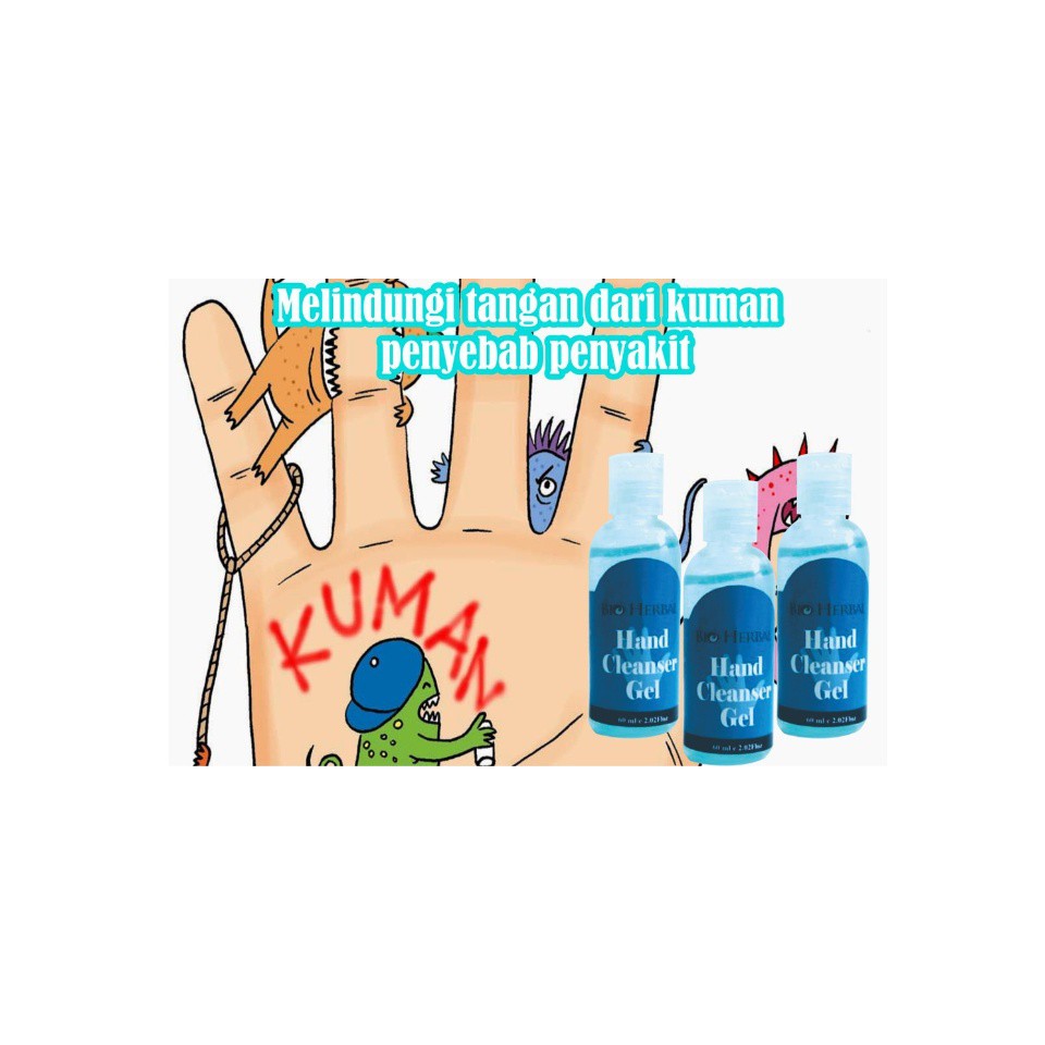 BIO HERBAL Hand Sanitizer Antiseptik Cleanser Gel 60ml BPOM ORIGINAL / Antiseptic BY AILIN