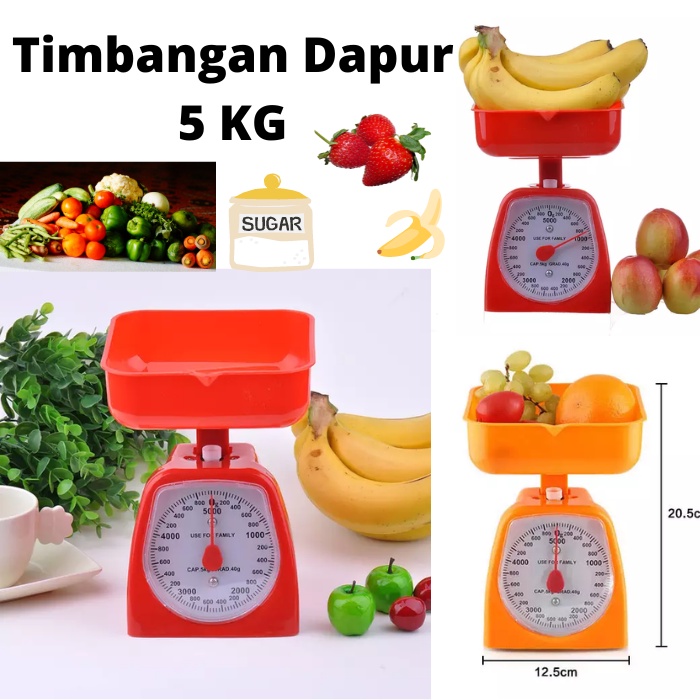 Timbangan Kue Timbangan Dapur Timbangan Bumbu Dapur Timbangan Pasar Duduk Jarum Analog 5 Kg