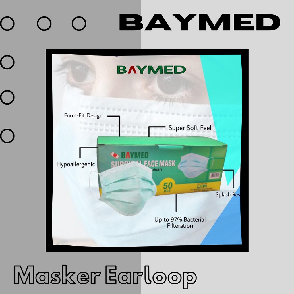 BAYMED SURGICAL FACE MASK / MASKER EARLOOP BAYMED