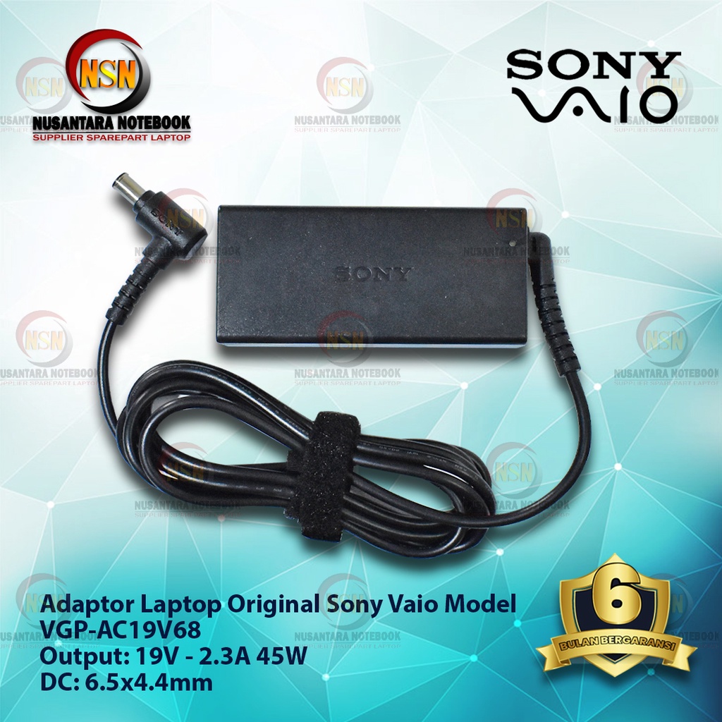 ADAPTOR ORIGINAL SONY VGP-AC19V68 19.5V 2.3A DC 6.5 X 4.4mm