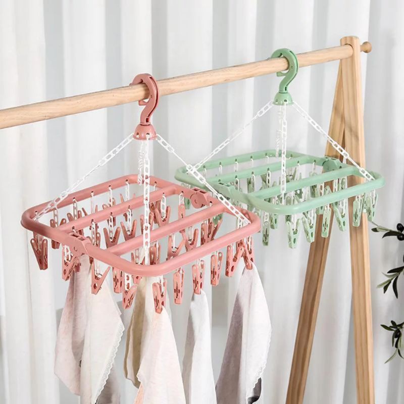 [MURAH] Gantungan Lipat  32 Jepit /gantunGAN JEMURAN ANAK/gantungan Jemuran Baju CD Kaos kaki Pakaian Serbaguna/ Hanger Jepitan Jemur Baju /hanger 32 jepit/Jemuran JEPIT Baju Kaos Kaki Hanger Gantungan Lipat Jemuran Baju 32 Penjepit [PADMA] PADMA