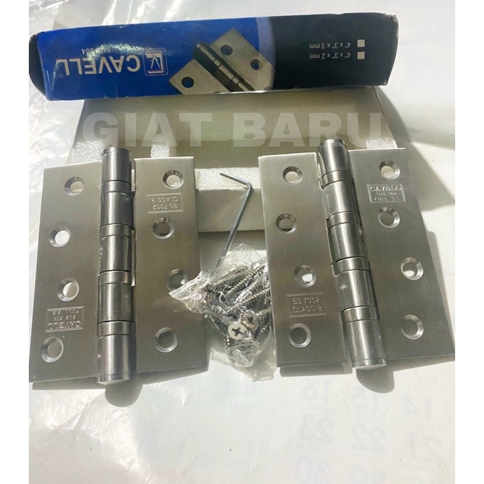 Engsel Pintu Cavell 4” 100% Full Stainless Steel SUS 304