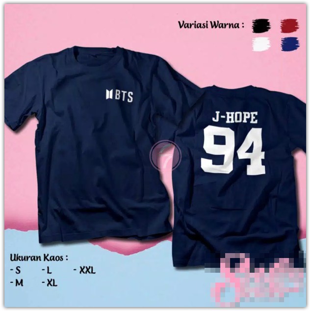 KAOS BTS MEMBER BT21 JHOPE 94 / Baju Korea Musik KPOP / Tshirt Distro Premium Eksklusif