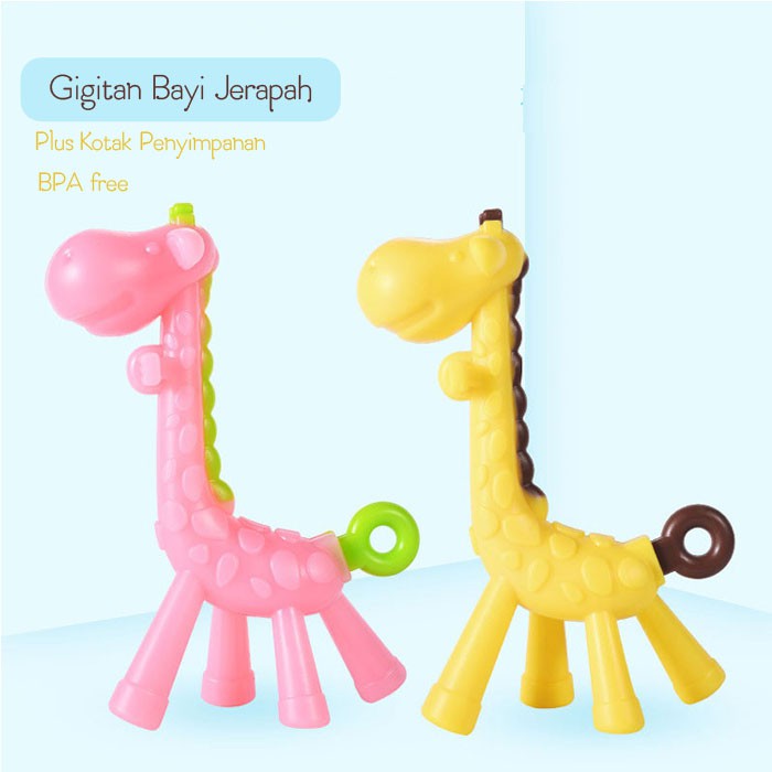 BB-033 Gigitan Bayi Jerapah/Teether Bayi dengan Kotak Penyimpanan