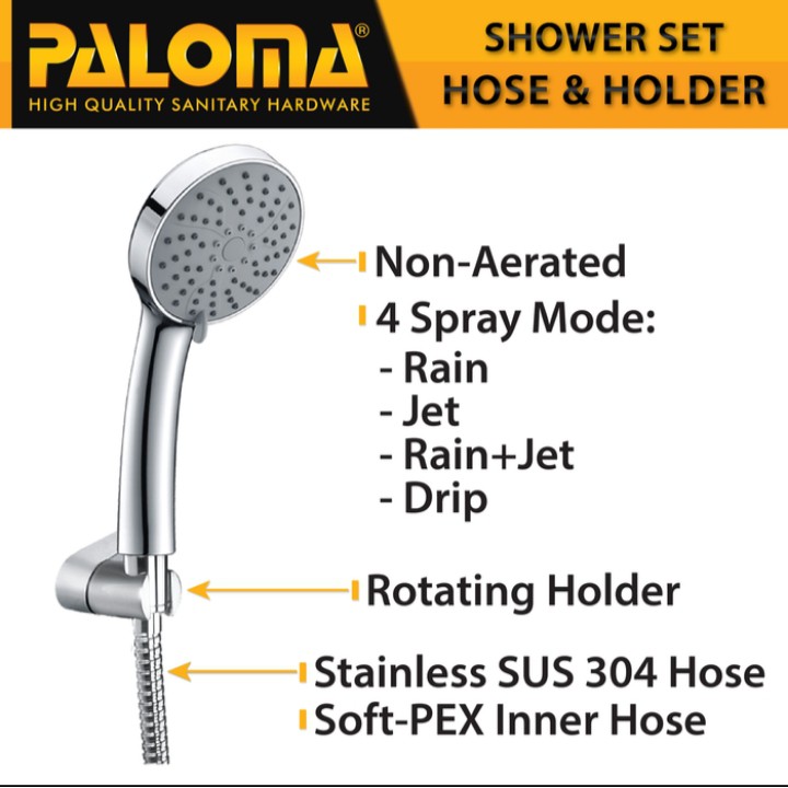 PALOMA FCP 2501 SSP 2401 Paket Keran Mixer Shower Set Panas Dingin