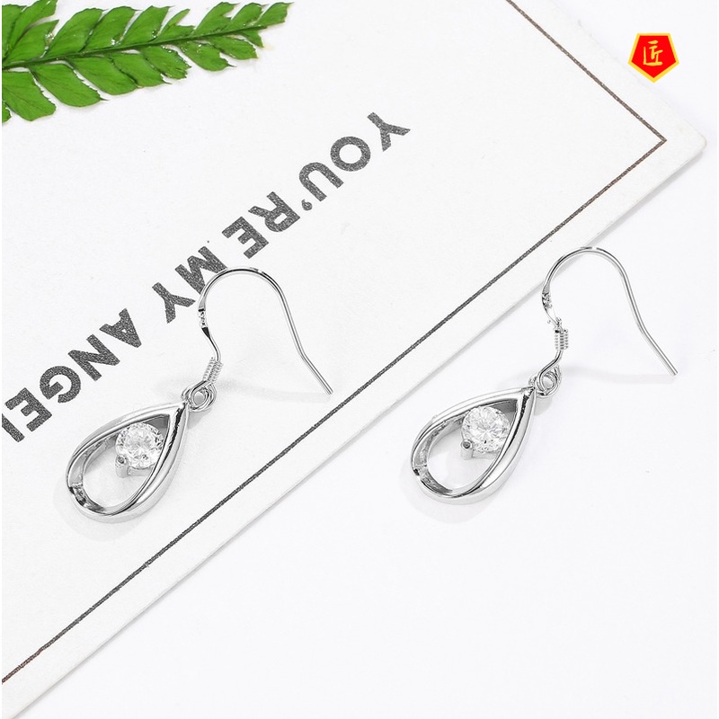 [Ready Stock]Fashion Silver Diamond Earrings Temperament Personality