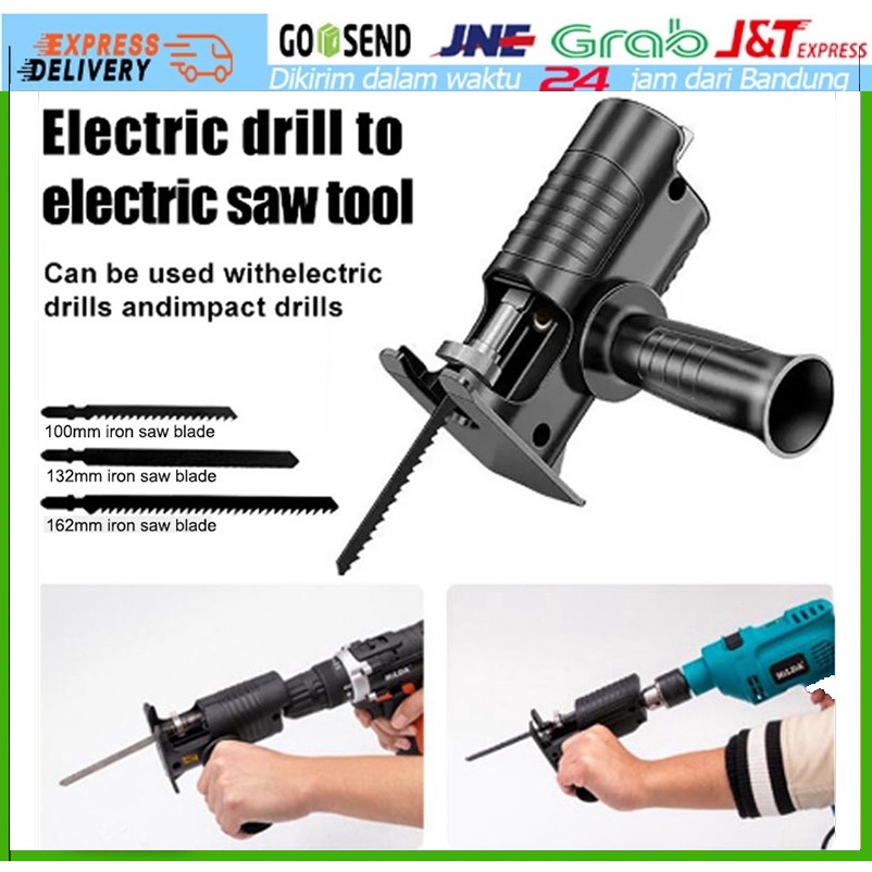 EGOT - Adaptor Bor Ke Gergaji Mesin Adapter Reciprocating Jigsaw Tambahan Jig Saw Mesin Bor Tangan Gergaji Konektor Ready Stock