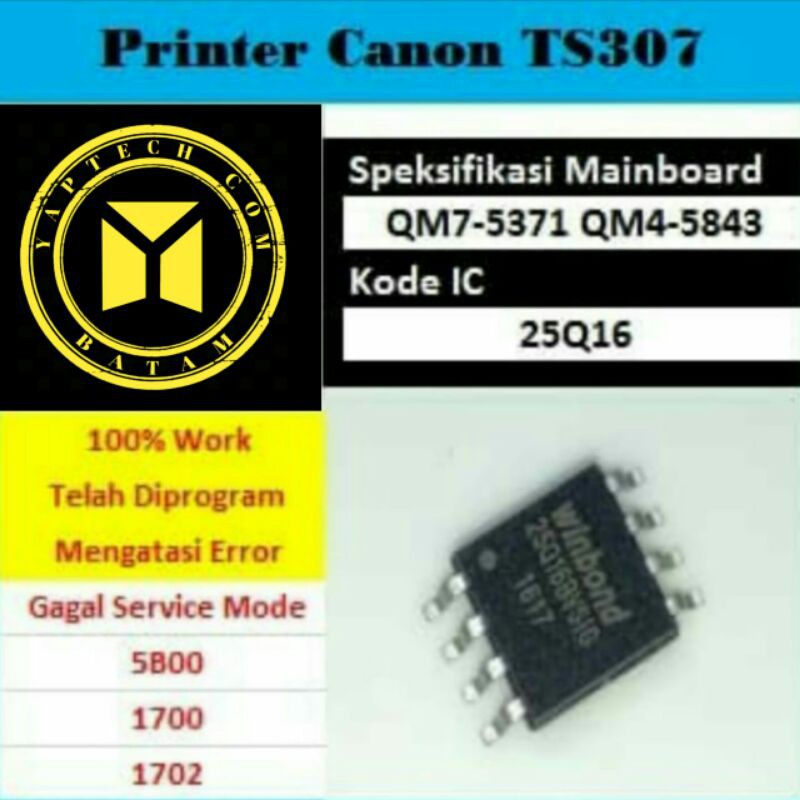IC Eprom TS307 IC Reset TS307 IC Reset Canon TS307