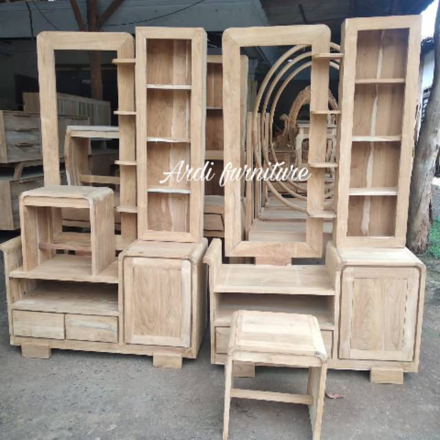 Tolet rias jati meja rias minimalis jati ukir jepara