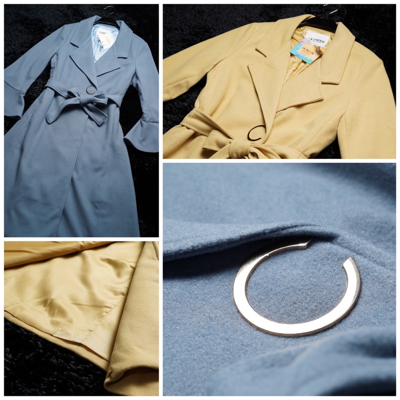 OUTER LONG COAT WANITA BAHAN WOOL PREMIUM