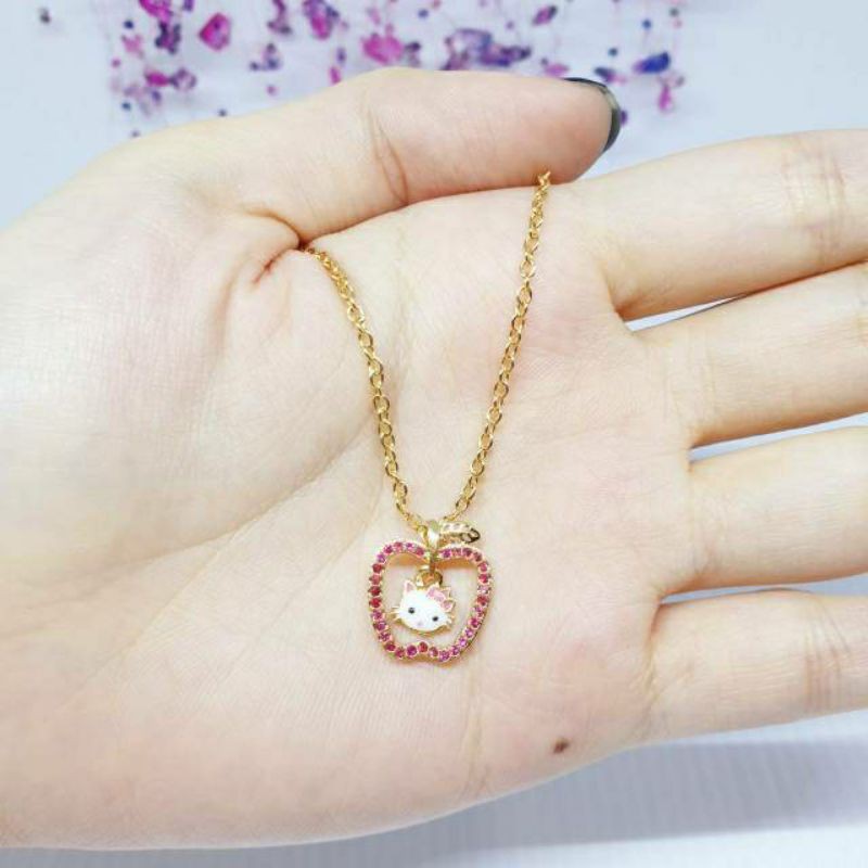 Kalung anak full mata zircon lapis mas uk 36cm [KA-5]