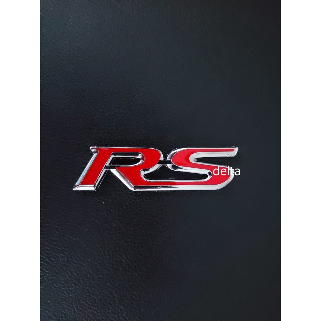 Logo/Emblim RS Merah list Chrome, Honda (besi)