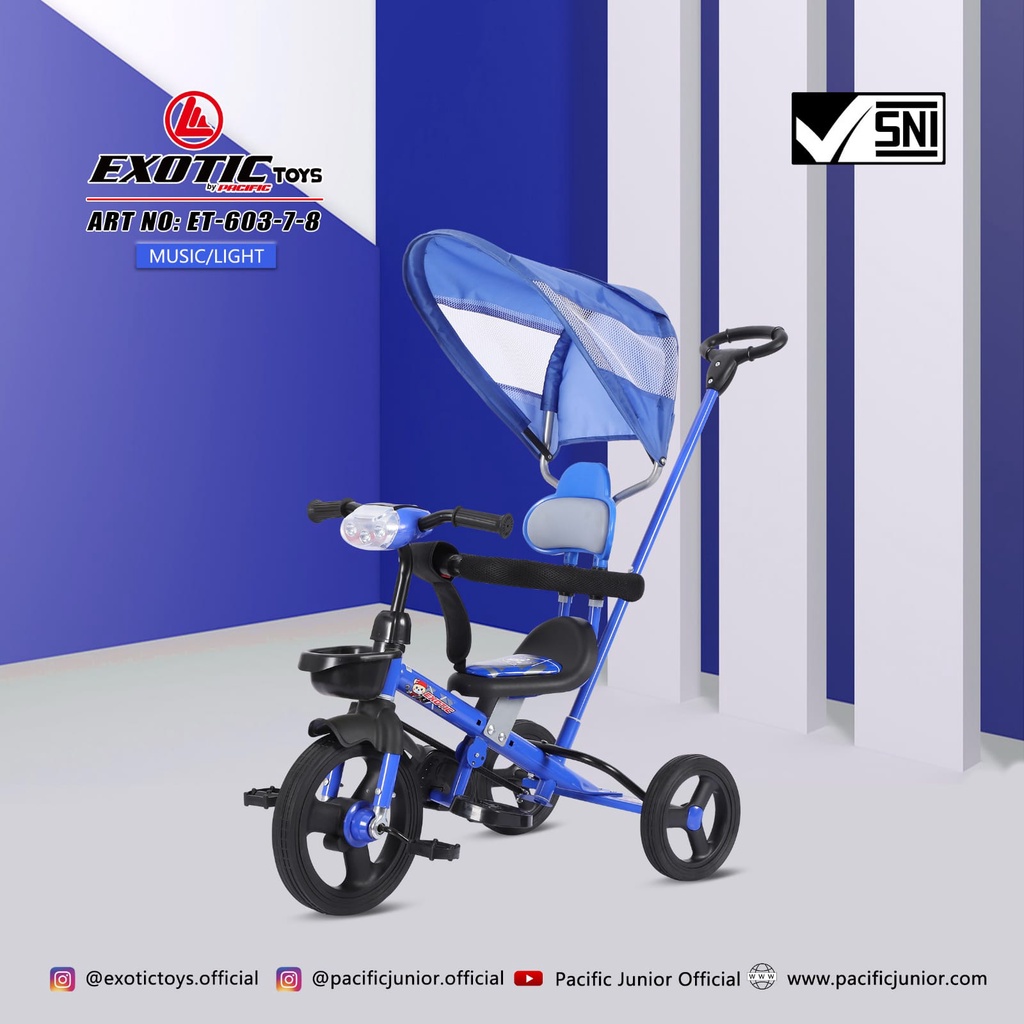 Tricycle Exotic ET 603-7-8 ET 603-7 Kereta Dorong Anak Bayi Dorongan Anak Bayi Sepeda Anak Roda Tiga 3 ET603-7-8 Pacific ET1265 ET 1265 ET1263 ET 1263 ET1267 ET 1267 ET1268 ET 1268 ET2251 ET 2251 AT7705 AT 7705 AT7702 AT 7702 AT7711 AT 7711 AT7713 AT 7713