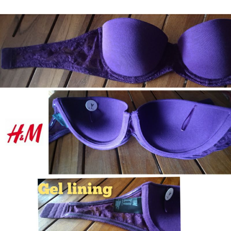 bra 36a 34a32c 32b 32a hnm cup 1/2 cotton strapless bra push up