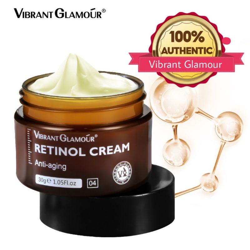 Vibrant Glamour Retinol Cream Krim Wajah Anti Keriput Penuaan Retinol Pelembab Krim Wajah  Perawatan Kulit 30gr