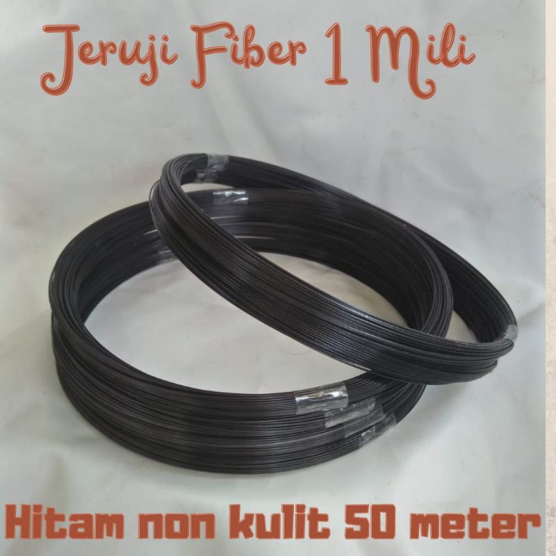 Ruji Jeruji fiber 1mm 50 meter warna  hitam non kulit untuk kandang burung  perkutut pleci dll