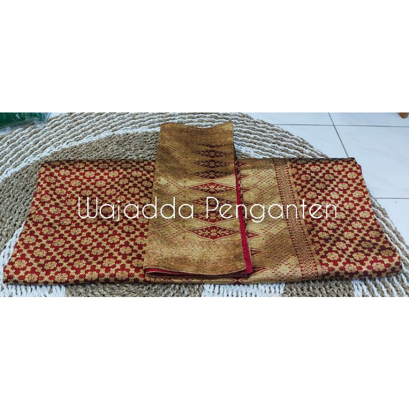 KAIN SONGKET PANDAI SIKEK original WARNA MARON DAN KAIN SAMPING