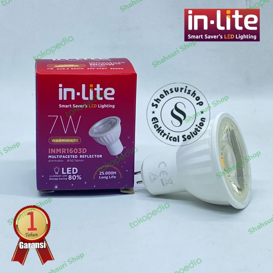 IN-LITE INMR1603D SPOTLIGHT 7W 7 WATT MR16 DIMMABLE WARM WHITE