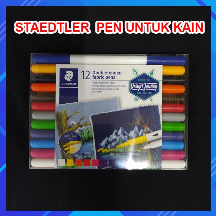 

Limited Double Ended Fabric Pens 12 Colours Staedler / Pena Khusus Bahan Kain Trendi