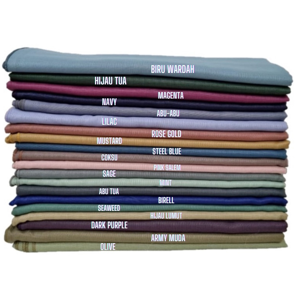 Kerudung Segi Empat Premium Shinny Crepe Bawal Cotton Jahit Tepi / Hijab Casual / Jilbab Wanita