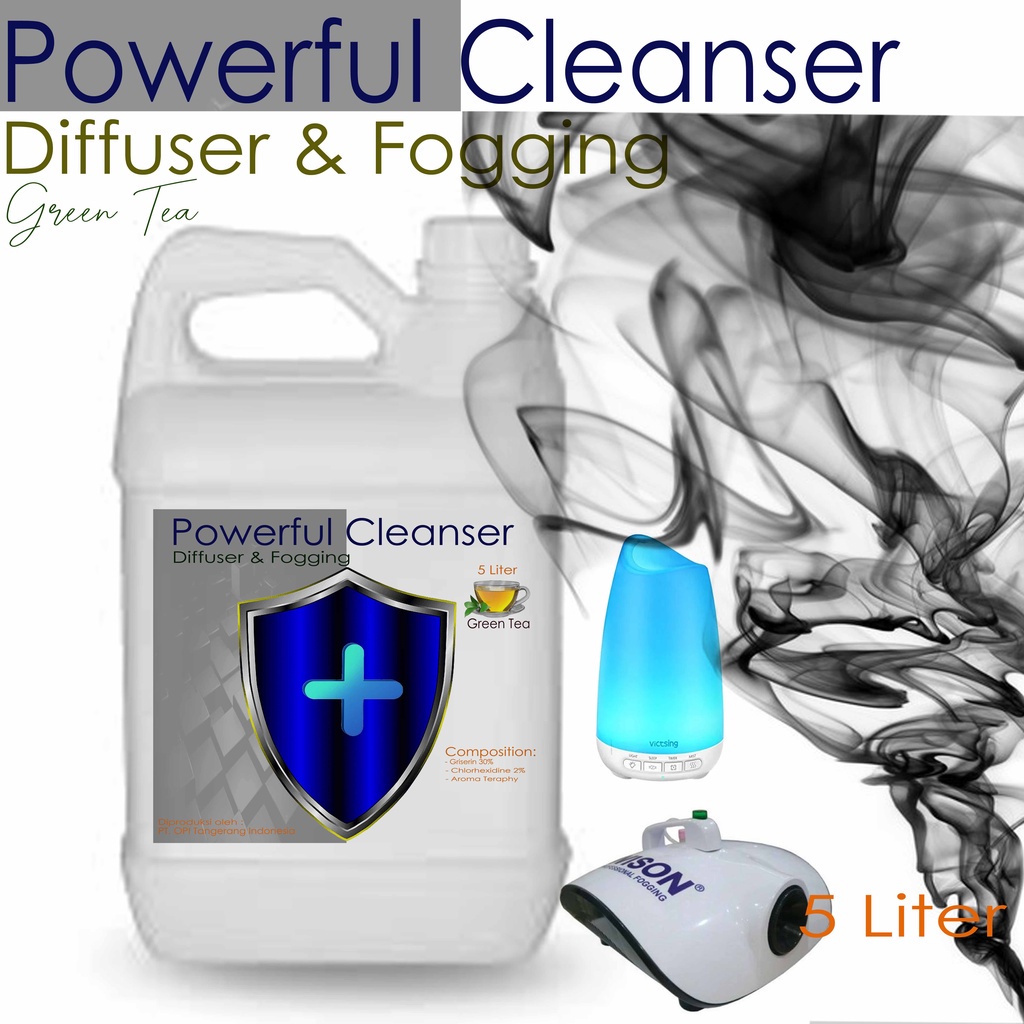 Disinfektan cairan nano gun, cairan diffuser, Fogging 1 Liter dan 5 Liter Powerful Cleanser varian wangi segar dan tahan lama baru By Oke Sabun sudah ada izin edar resmi by Oke sabun suplayer