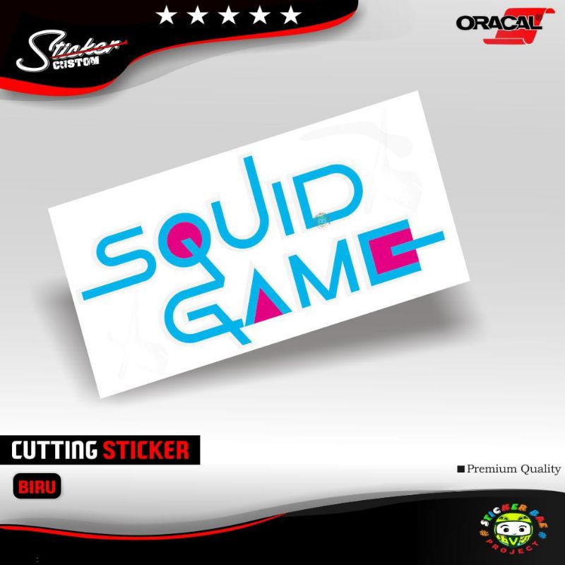 Stiker squid game sticker cutting timbul