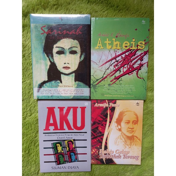 NOVEL SASTRA DAN SEJARAH BIOGRAFI KARTINI SARINAH ATHEIS AKU HABIS GELAP TERBITLAH TERANG