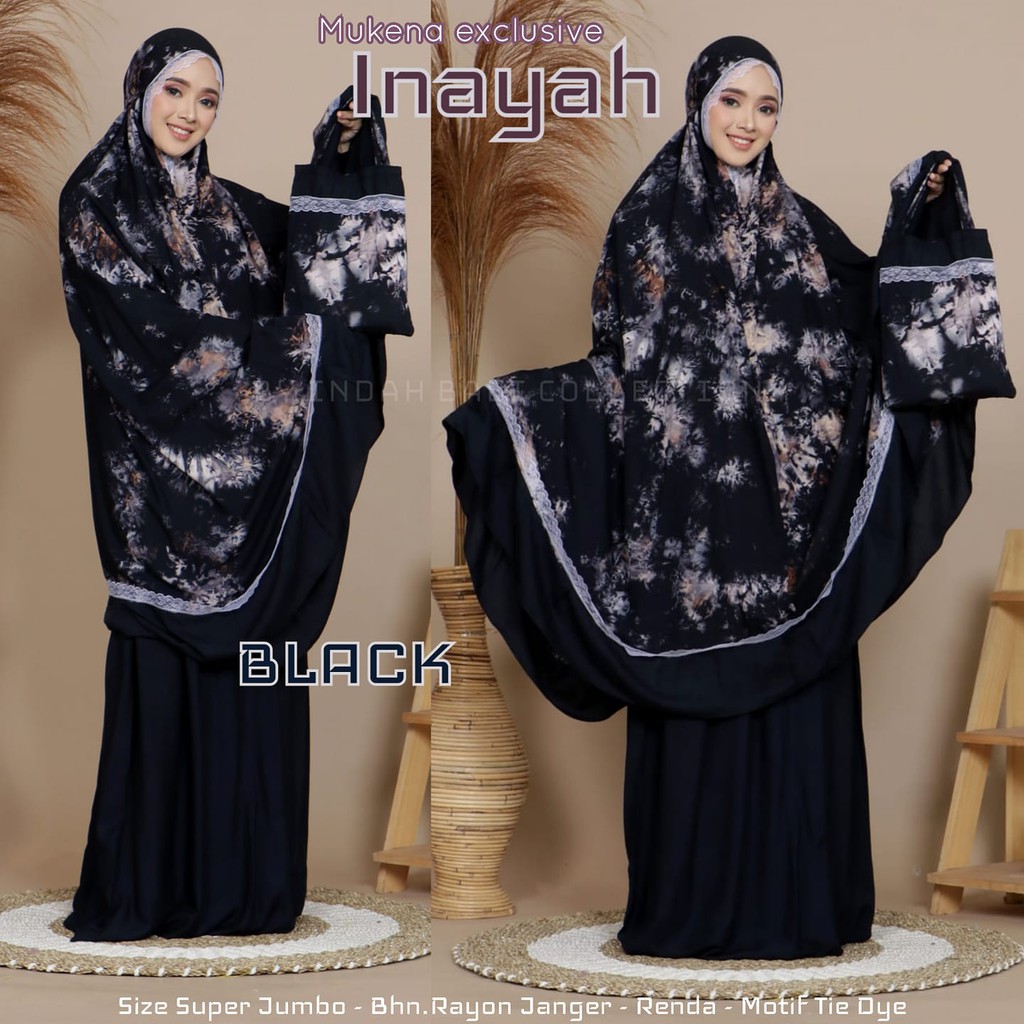 Mukena Bali Smoke Renda Inayah Super Jumbo