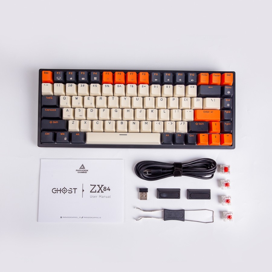 Paradox Ghost ZX 84 PBT Carbon 75% Mechanical Keyboard (Red Switch)