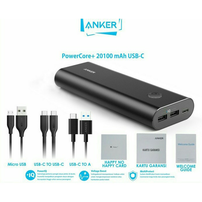 Anker PowerCore+ 20100 Power Bank 20100Mah USB - C Black [ A1371611 ]