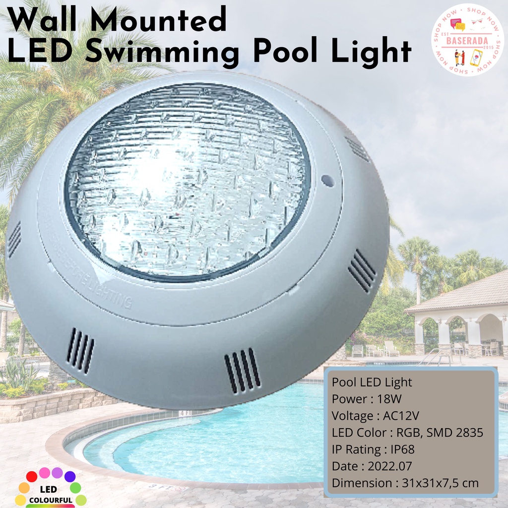 Lampu Kolam Renang LED 18 watt - Wall mounted led swimming pool light