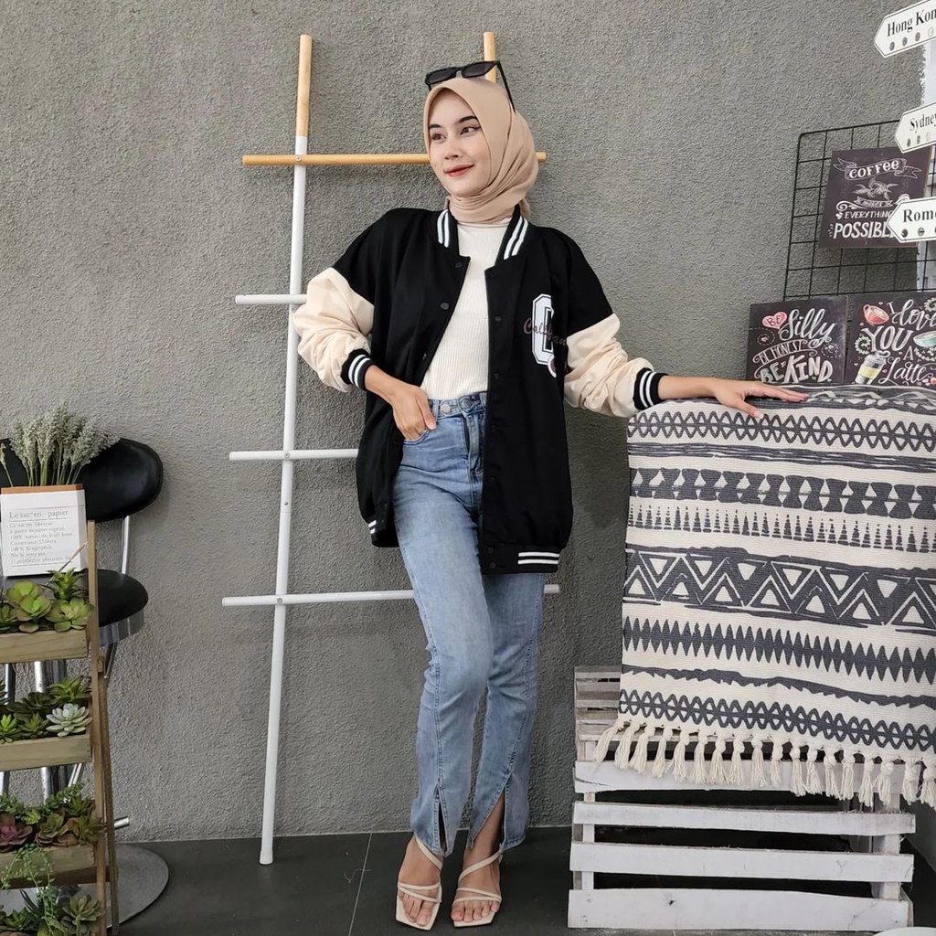 C BASEBALL 2XL 3XL Varcity Jacket Baseball Pria Wanita Oversize | Casual Fashion Jacket | Fashion Terkini Bahan Fleece Korean Style