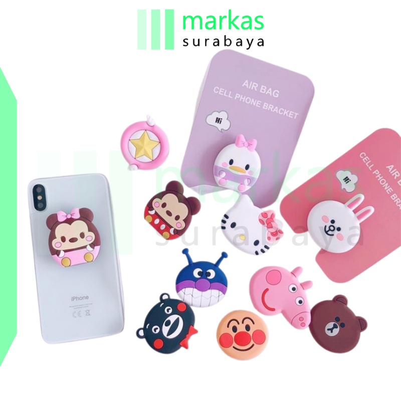 MARKAS Pop Socket Karakter Cartoon 3D  Phone Holder Aksesoris HP Popsocket PVC