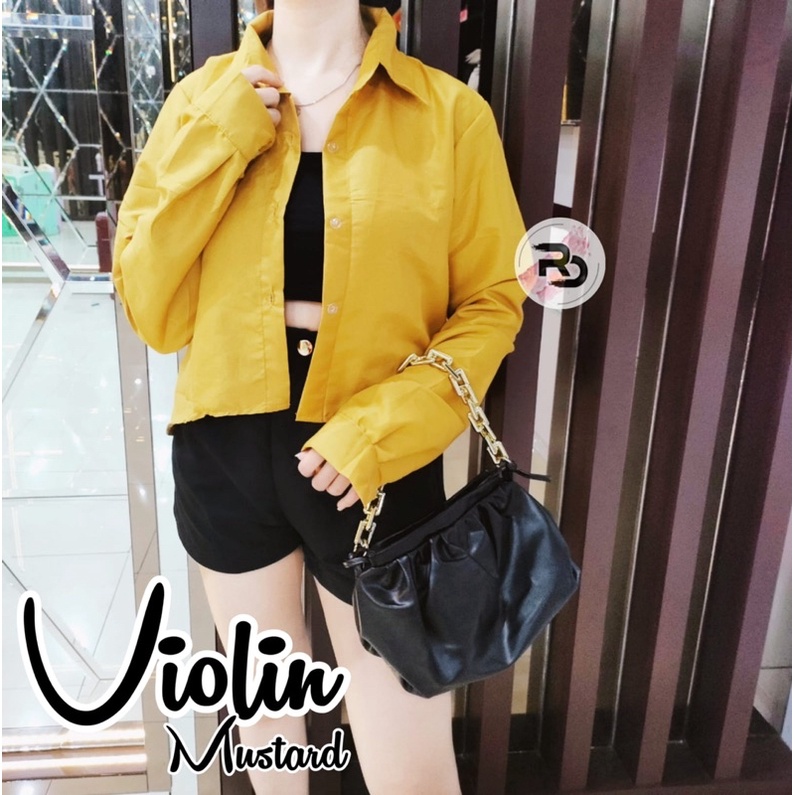 RD FASHION - VIOLIN KEMEJA CROP // HANIN CROP / KEMEJA CROP / KEMEJA CRINKLE