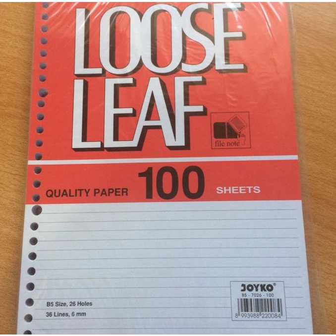 

Isi Kertas File Joyko Besar B5 100 lembar / Refill Loose Leaf