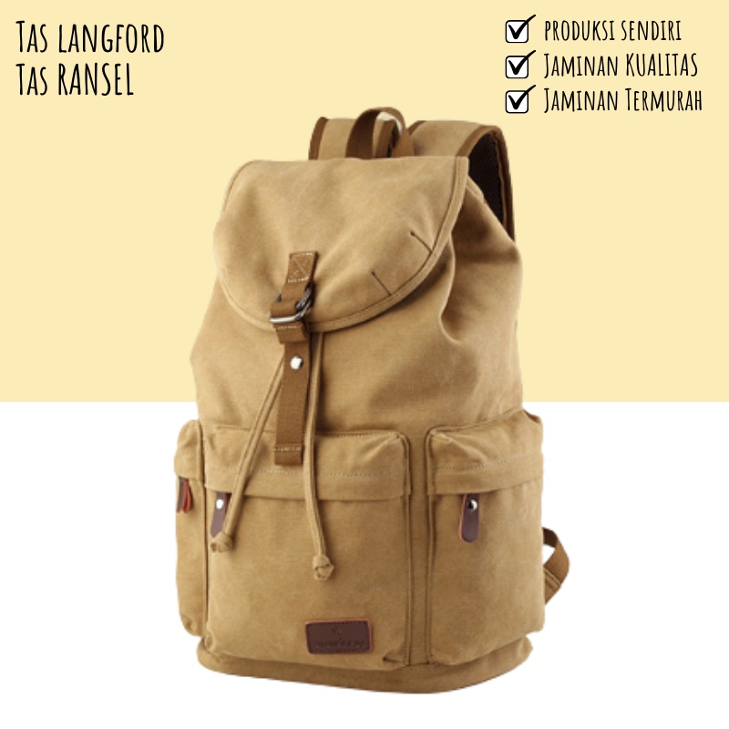 Tas Ransel Kanvas Canvas Pria Import Backpack ORIGINAL