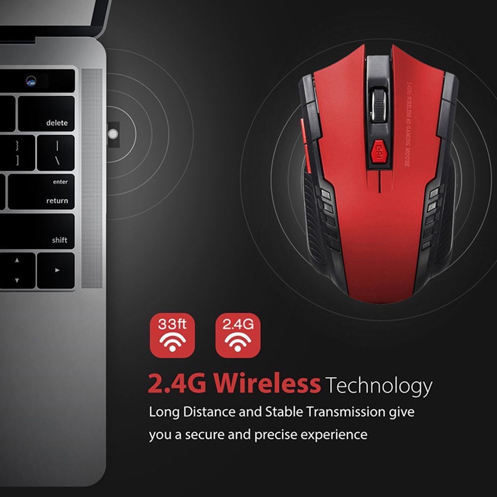 MOUSE WIRELESS GAMING MOUSE 6D USB 2.4GHz FOR HOME OFFICE USE